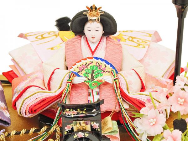 人形工房天祥 限定オリジナル ケース飾入り 親王飾り 衣装着ひな人形「芥子親王雛 富士山雛(桜刺繍衣