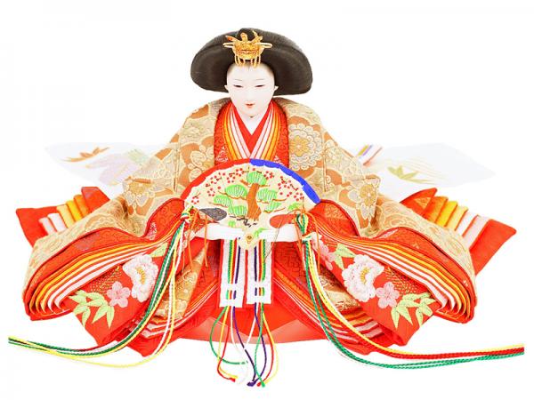 人形工房天祥 限定オリジナル 平飾り 「新古今雛 大三五親王 京都西陣帯 高級帯仕立て」
