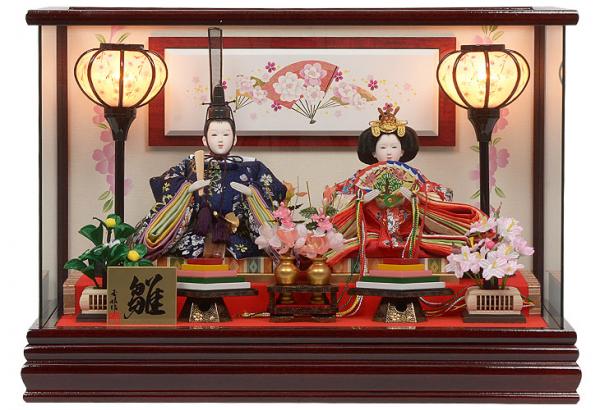 紅溜塗金彩枠付　ケース飾り　
