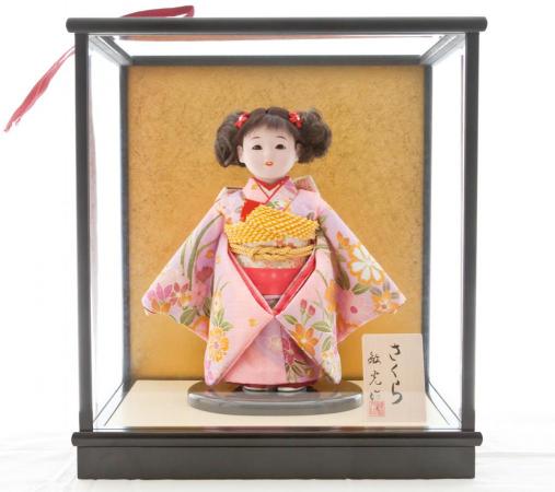 5号市松人形　さくら　No.3 ケース入り